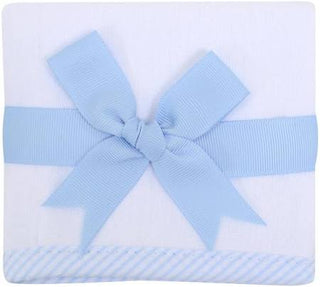 Blue Seersucker Stripe Trimmed Edge Burp Pad