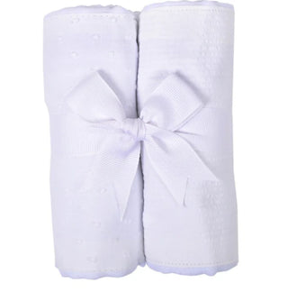 White Seersucker Stripe Set of Two Fabric Burps