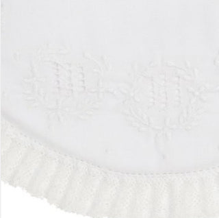 Laurel Leaf Embroidered Lace Bib