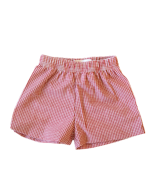 Seersucker Boy Shorts in red | Little Harts