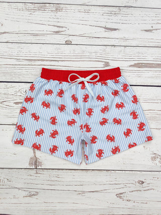 Toddler Boys Crab Printed Beach Shorts
