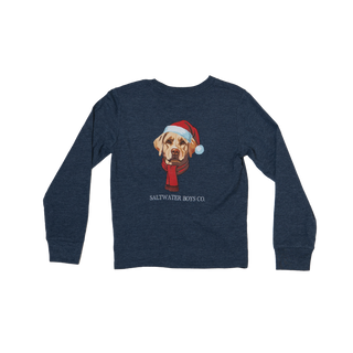 Christmas Lab Tee LS - Heather Blue