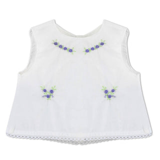 Baby Girl Sleeveless Two Piece Diaper Set - Classic Cream