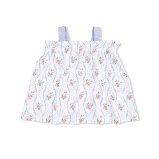 Heirloom Rose Stripe - Top with Bows and Ruffle Leg Bloomer