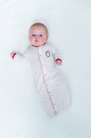 Les Petits Portails Jingle Baby Converter Gown Holiday Soft Baby Gown