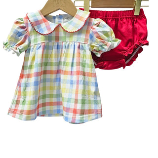 Short Sleeve Bloomer Set in Plaid Gingham