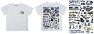 Georgia Southern Eagles Hand Sketched Vive La Fete Impressions Artwork Boys Navy Short Sleeve Tee Shirt