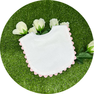 White Cotton Pique Baby Bib