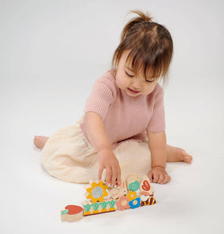 Happy Stacking Garden - Wooden Stacking Rings Game for Baby